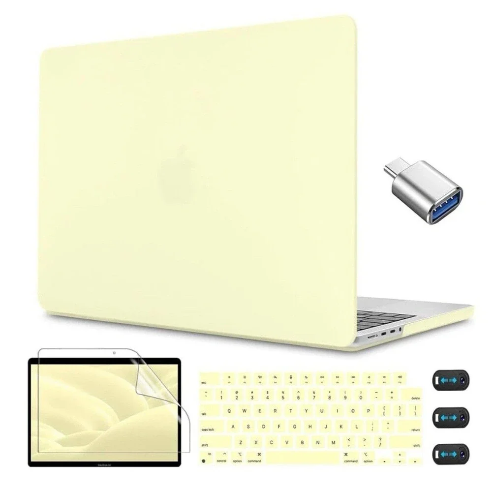 CISSOOK Mellow Yellow Case for MacBook Pro 14 Inch M3 Chip